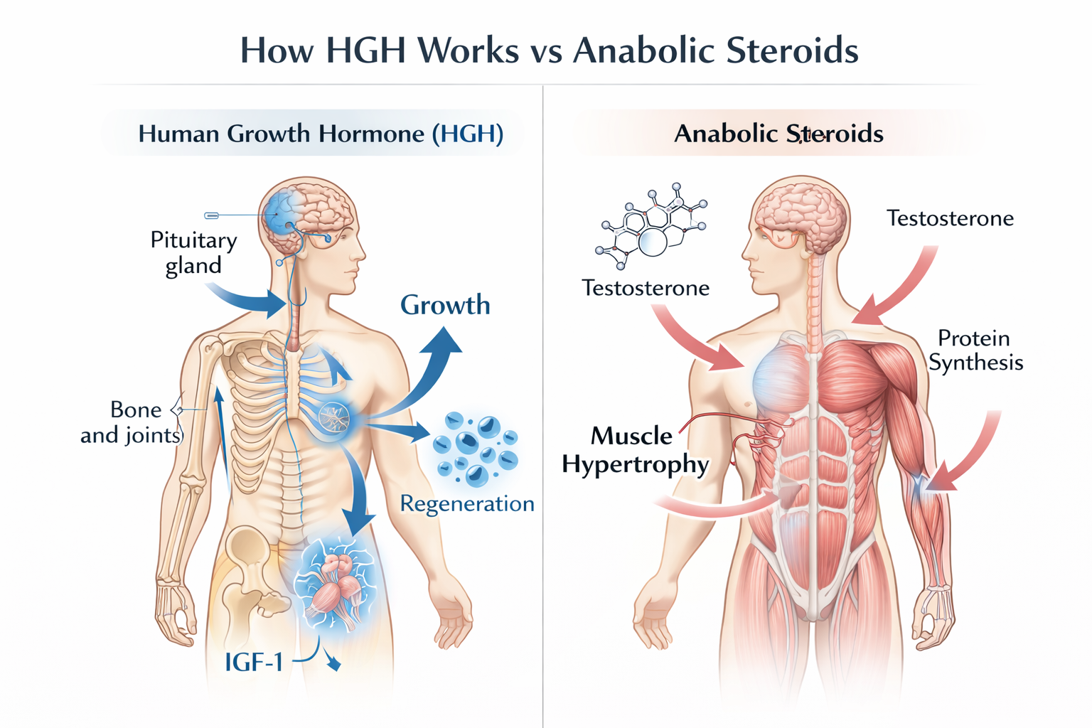 hgh vs steroids body